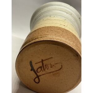 Vintage  Pottery Handcrafted Browns Stoneware Studio Art VASE Canister Signed